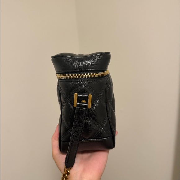 Saint Laurent Black Quilted Leather Crossbody Vanity Bag with Gold Hardware - Picture 3 of 9